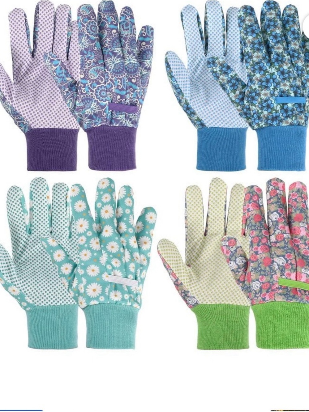 Source Unknown Floral Garden Gloves - Purple, Blue, Teal, Green, Pink